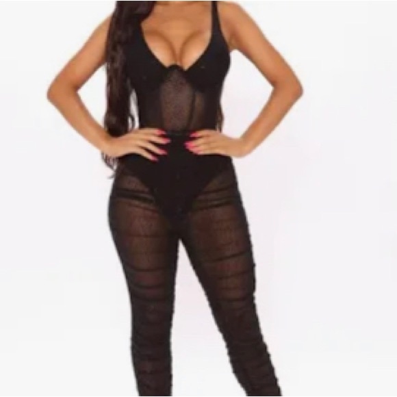 Fashion Nova Pants - Fashion Nova Diamonds Are Forever Embellished Jumpsuit (NEW)